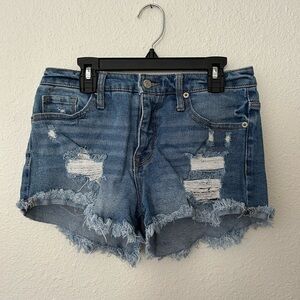 Mossimo Supply Co Blue Distressed Jean Shorts
